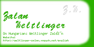 zalan weltlinger business card